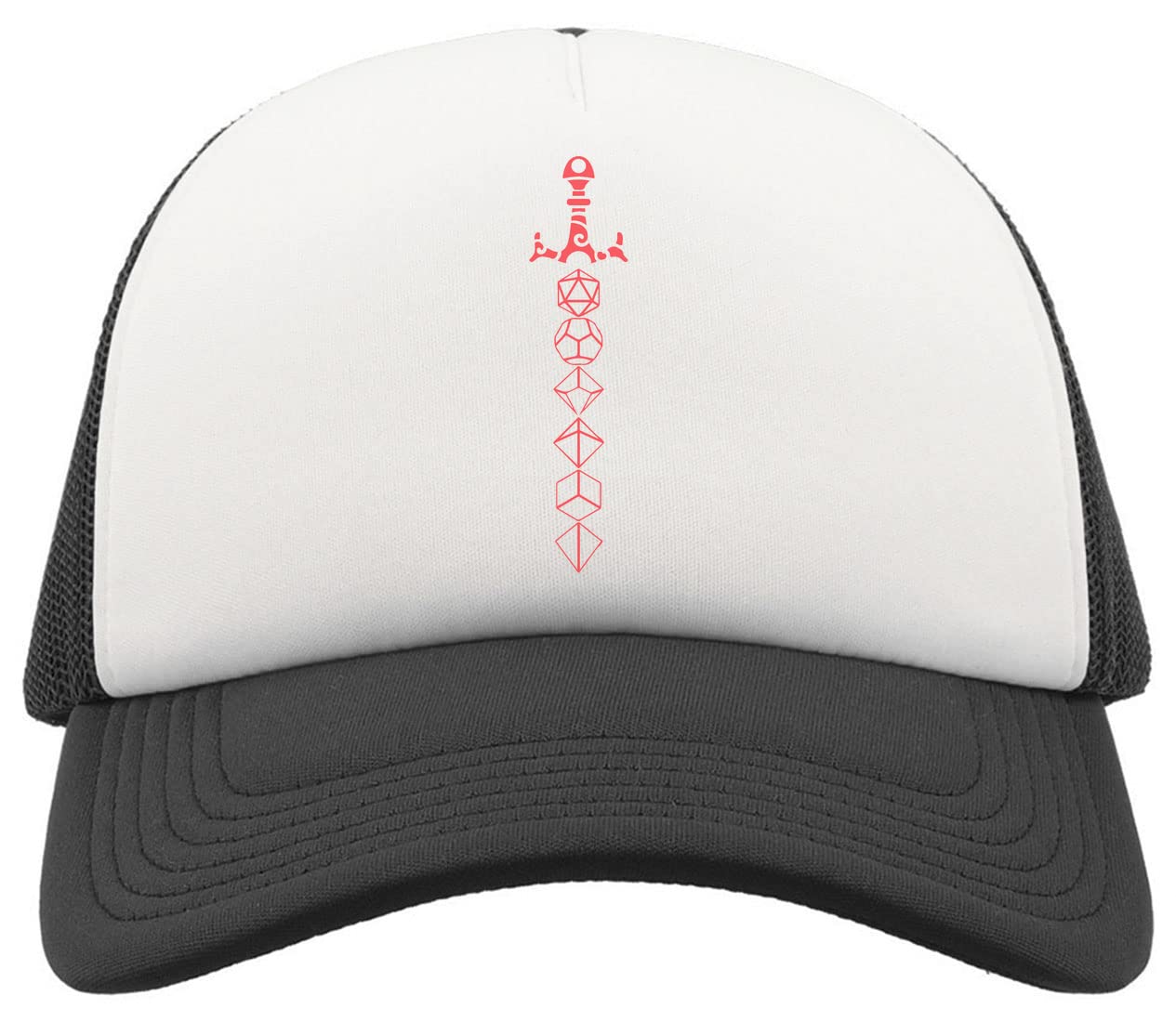 GenericDices Sword Board Games Dungeons and Dragons Styled Unisex Breathable Half Mesh Cap Hat Baseball Cap Sport Active Black One Size