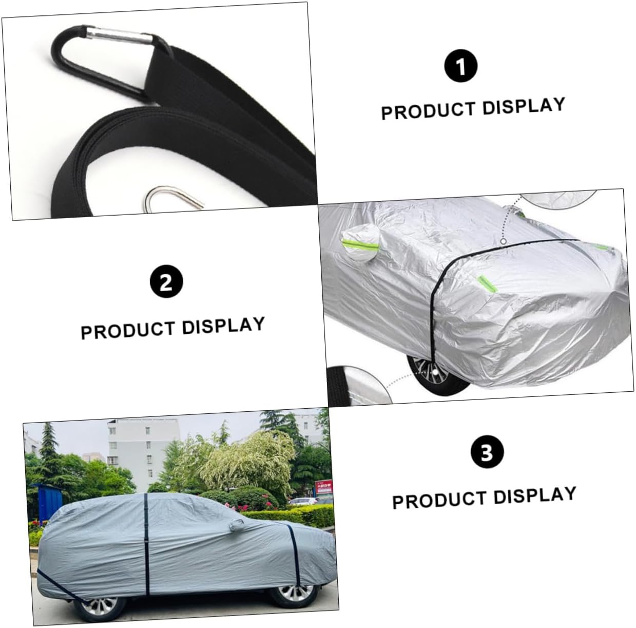 GANAZONO 2pcs Heavy Duty Winch Strap Cam Buckle Straps for Car Cover Elastic Ropes Fixing Belt Windproof