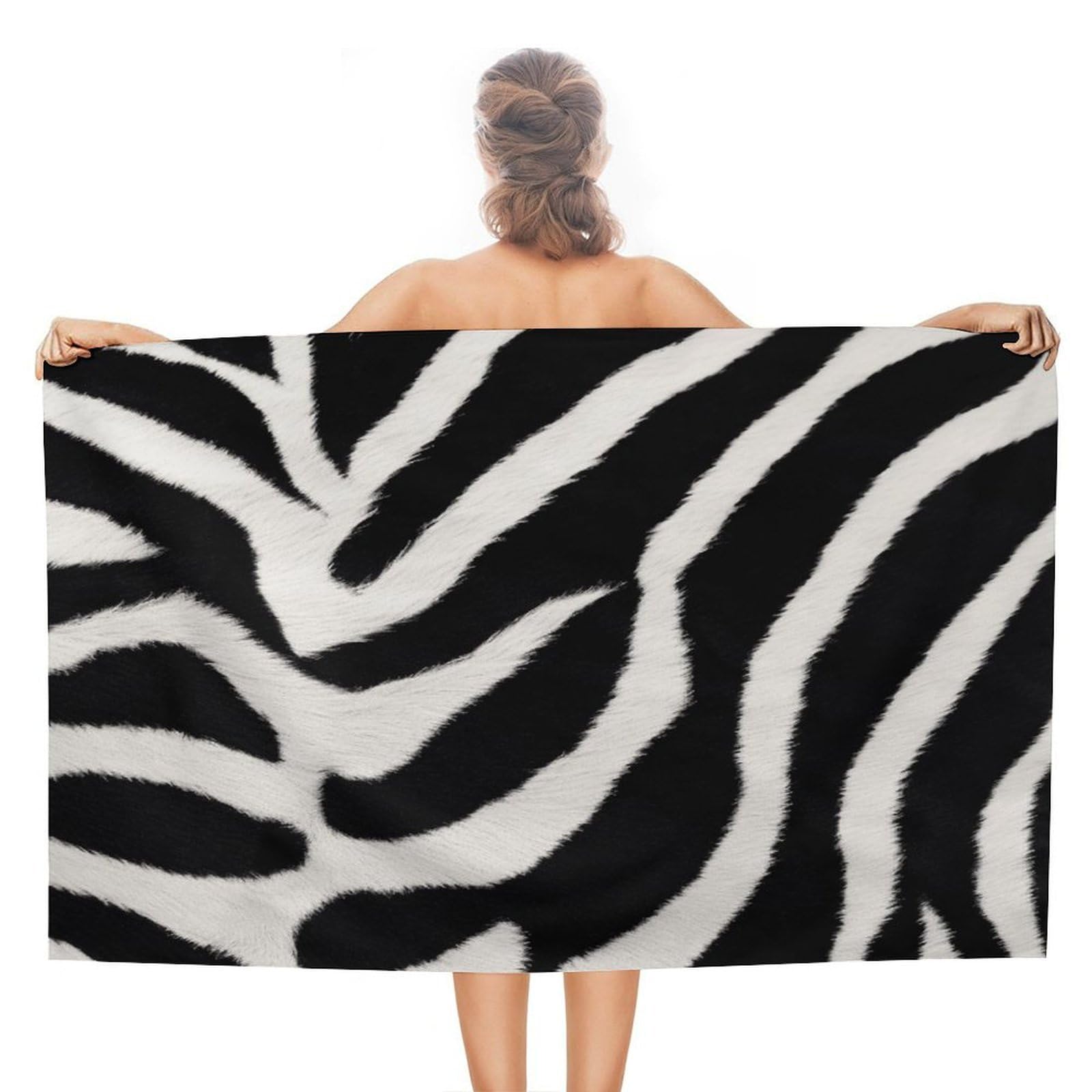 VstaDank Zebra Animal Beach Towel 51x31 Inch Oversized Soft Bath Towel Luxury Plush Thick Hotel Swim Pool Towels Super Quick Dry Travel Towels for Camping Gym Sports Yoga