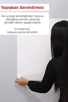 Difference Introduction White, 2 Non-Adhesive Holders, Static, Innovative, Practical Writing Board, Electrostatic Paper (centimeters, 60 cm x 100 cm)
