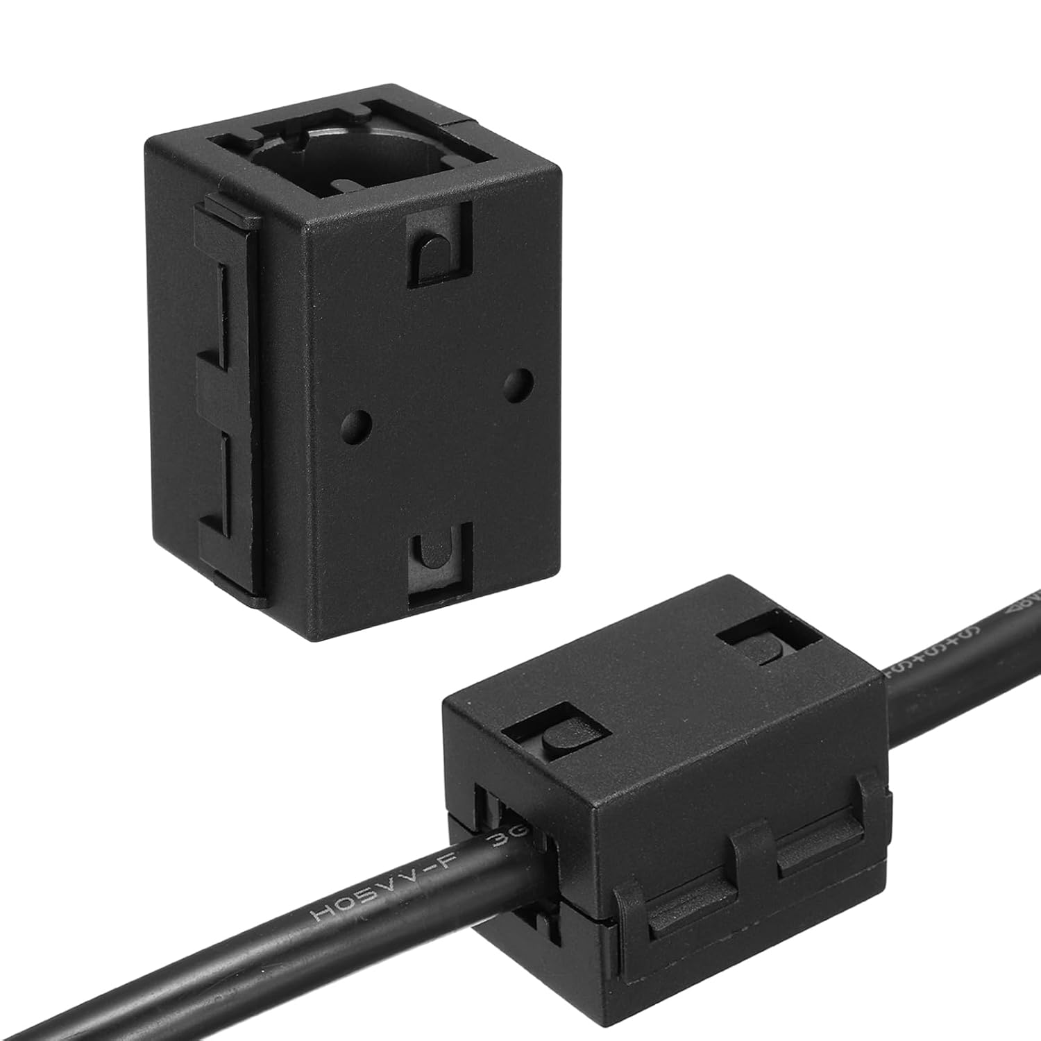 MECCANIXITY Clip-on Ferrite Ring Core, 19mm RFI EMI Noise Suppression Filter Cable Clip Ferrite Beads for USB Audio Video Data Cables, for Interference Reduction, Black,Square