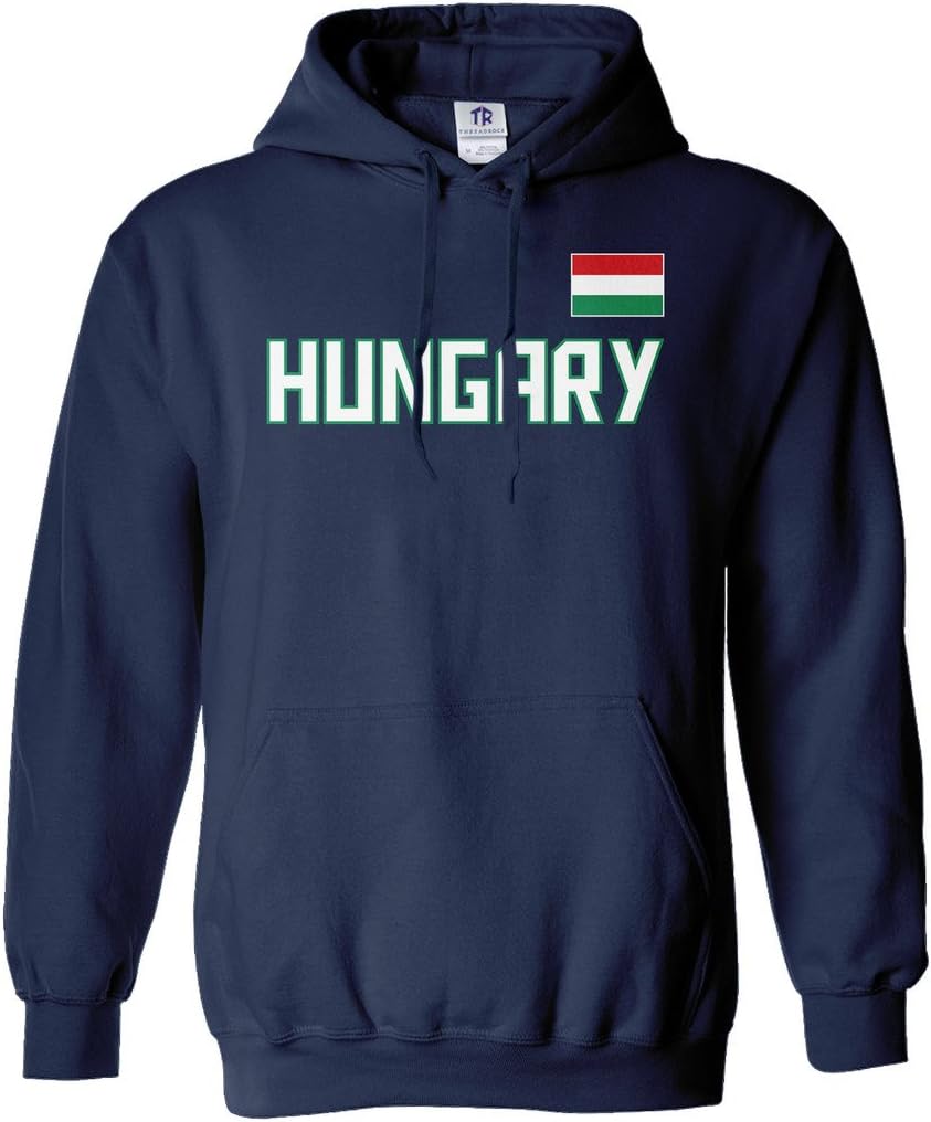 Threadrock Men's Hungary National Pride Hoodie Sweatshirt