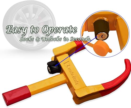 Miniatura 3 de Zento Deals - Juego de 2 abrazaderas de seguridad para neumáticos, bloqueo antirrobo y de alta resistencia para ruedas vehiculares