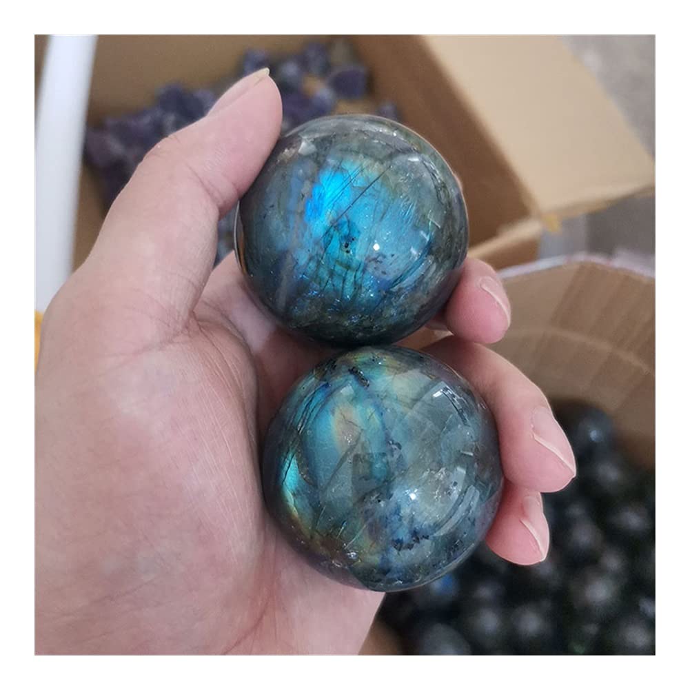 Crystal Gift Collectionn Natural Labradorite Crystal Ball Polished Sphere Glossy Moonstone Crystal StoneHome Gifts 1pcs Home CrystalMeditationsgeschenk ERTEYIN