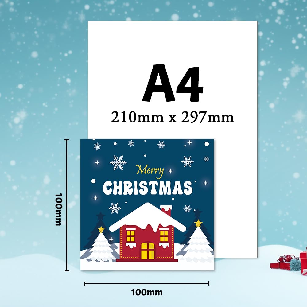 Papa Prints School Childrens Xmas Cards Class Christmas Cards Pack of 30 Christmas Cards with Envelopes (100 x 100 mm) Christmas Cards Multipack (Hoho Xmas) - Image 4