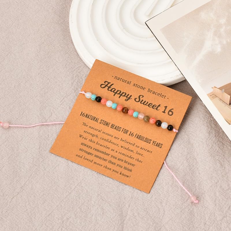Sweet 16 Beaded Bracelet Gifts for Girls 16th Birthday Gifts for Daughter Granddaughter Gifts for 16 Year Old Girl Birthday Gift Ideas Best Friend Bday Gift for Women Sweet Sixteen Party Favors - Image 4
