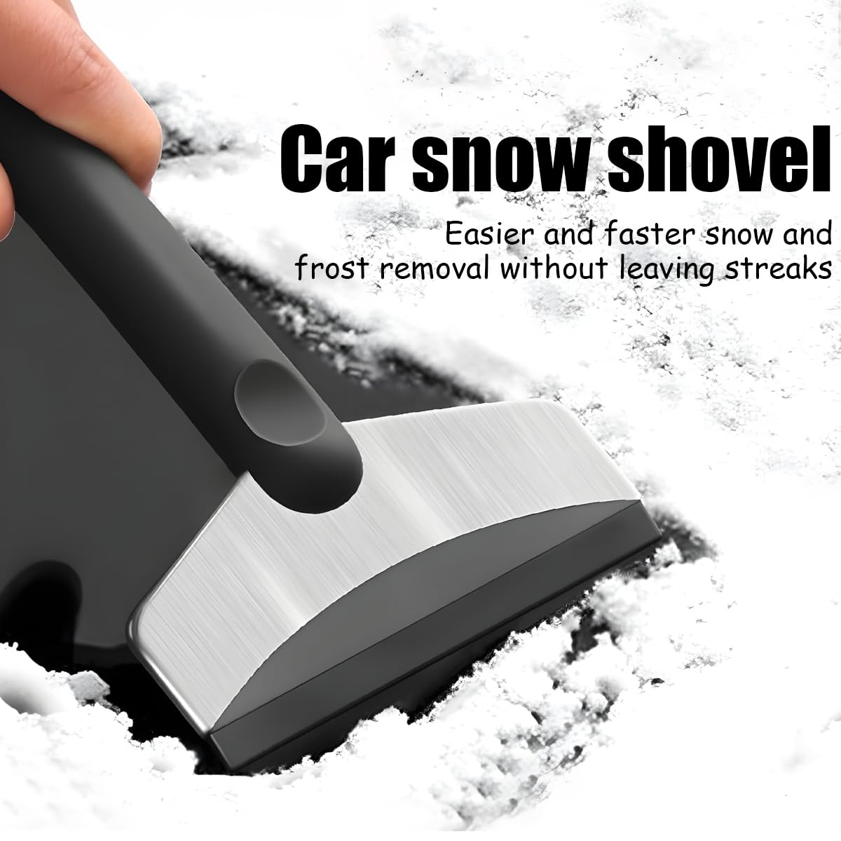 Zpana Rascador de hielo para parabrisas de coche, sin arañazos, removedor de escarcha de nieve LCE con mango ergonómico, herramienta de limpieza de pala para romper hielo de ventana automática, ajuste