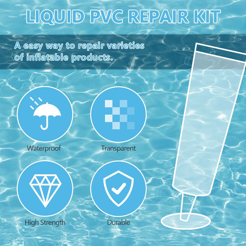 Kit Réparation Piscine Colle Sous-Marine + Rustines - Répare Gonflables Et Liner