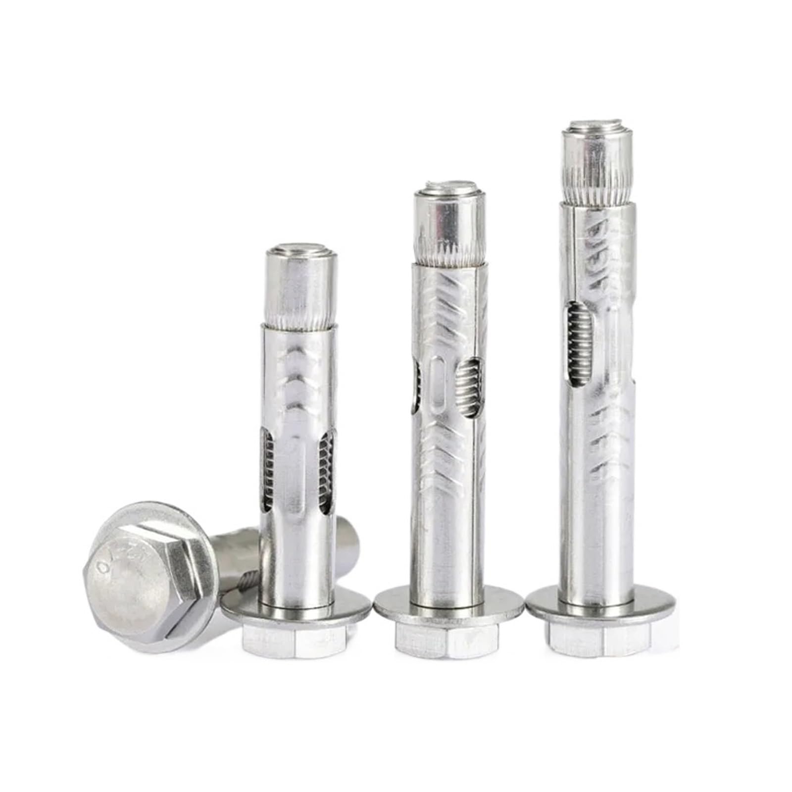 tornillos de anclaje, Tornillos de anclaje for hormigón con manguito expansión hexagonal externo acero inoxidable 304, M6, M8, M10 y M12(M8x90(2Pcs))
