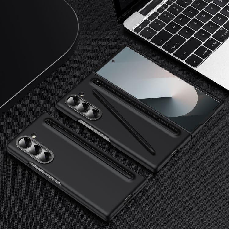Image of amazon basics S Pen Slider Case for Samsung Galaxy Z Fold 7 - Premium Hinge-Free One-Piece Armor, Integrated Stylus Slider, Matte Black