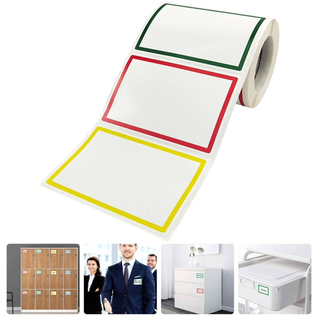 Operitacx 10rouleaux Roll De Stickers Adhésifs Pour Noms Étiquettes Autocollantes Blank Décoratives Pour Et Activités Manuelles