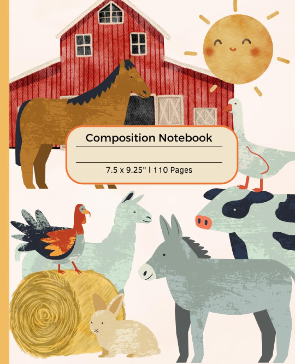 Composition notebook for kids: farm animal journal