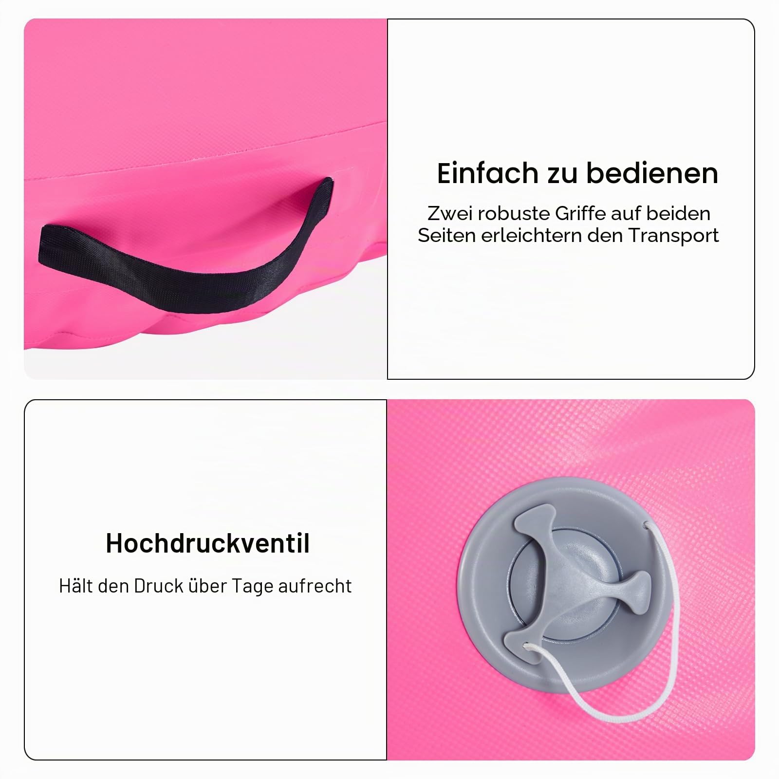 Aufblasbarer Air Roller 60/75/90 cm Air Barrel Luftrolle Gymnastikmatte mit Elektropumpe, Tumbling Mat für Rückwärtsüberschläge, Yoga & Wassergymnastik für Erwachsene & Kinder