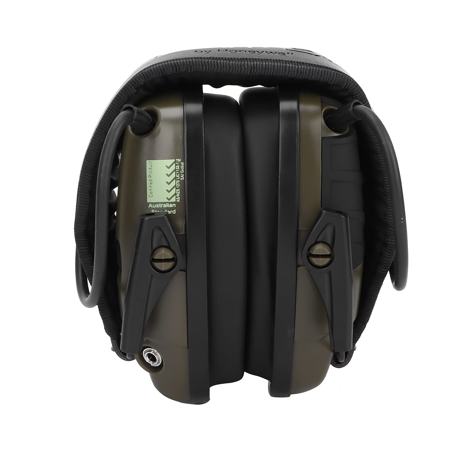 Wakects Cuffie Antirumore,Paraorecchie di Sicurezza Antirumore Pieghevoli con Amplificazione Sonora Elettronica, Jack Audio e Fascia Imbottita per Tiro a e Caccia
