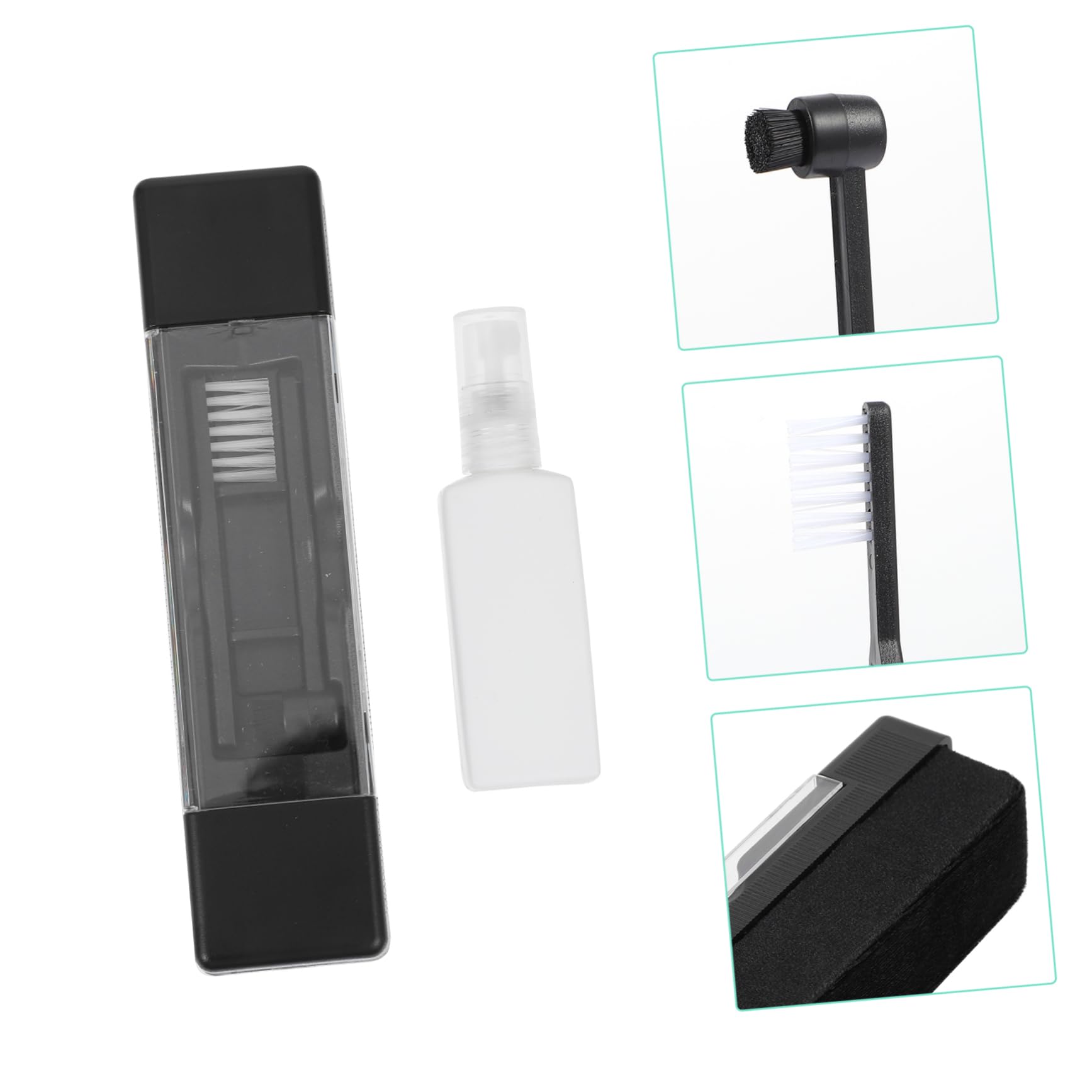 Brosse de Nettoyage Vinyle et CD, Kit Complet Antistatique, Brosse Douce en Fibres, Nettoyage Précis pour Platines et Disques Vinyles Noirs, Usage Professionnel et Domestique,