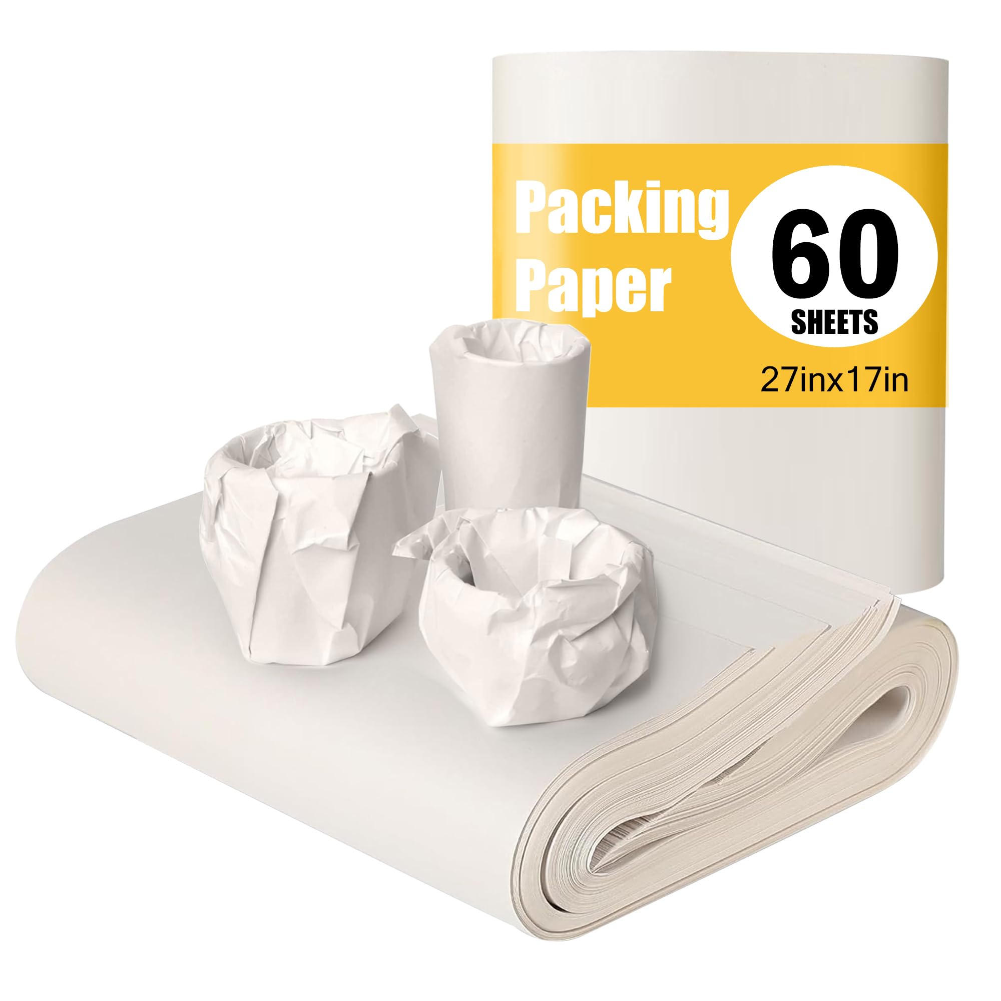 Wrapping Paper, 60 Sheets, 70 x 38 cm, Newspaper Wrapping Paper, Newspaper Moving Paper, 60 g/m², Made for Moving, Decoration, Crafts, Packaging & Shipping Tissue Paper