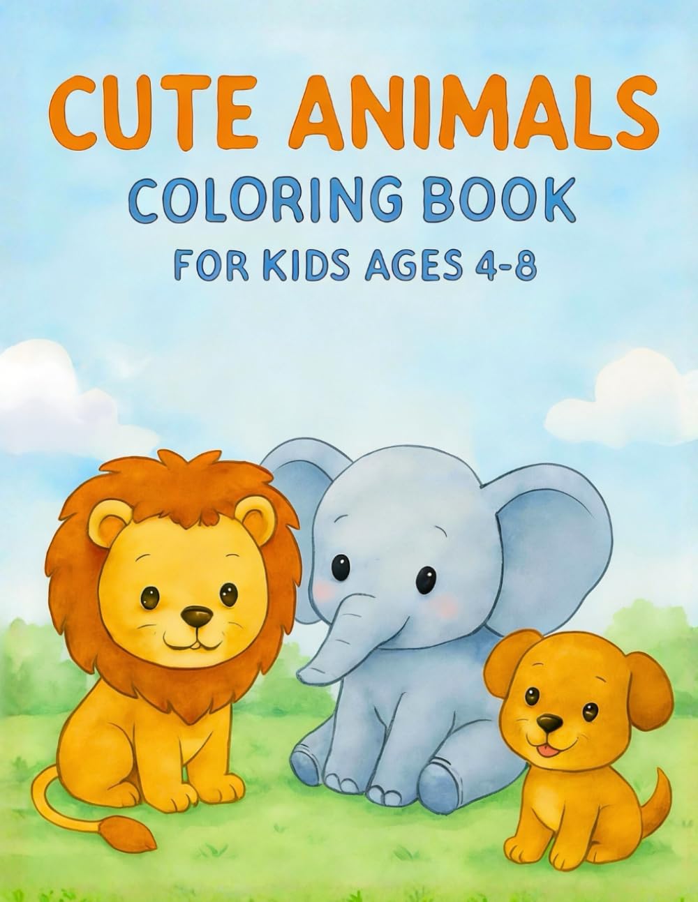 Cute Animals Coloring Book for Kids Ages 4–8