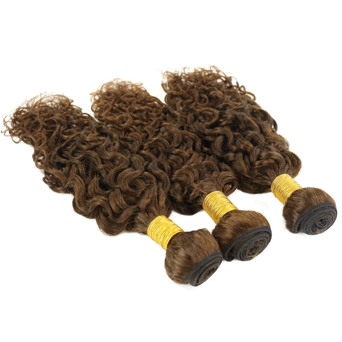 Virgin Hair Bundles doczepiane naturalne włosy, średni brąz 4# kręcone, kręcone, 8A (50-61 cm)