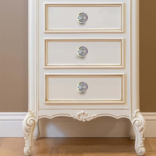 Miniatura 2 de Perilla Home Juego de 6 Pomos de Madreperla Dorada para Herrajes de Gabinete y Cajón (Marsella MOP)