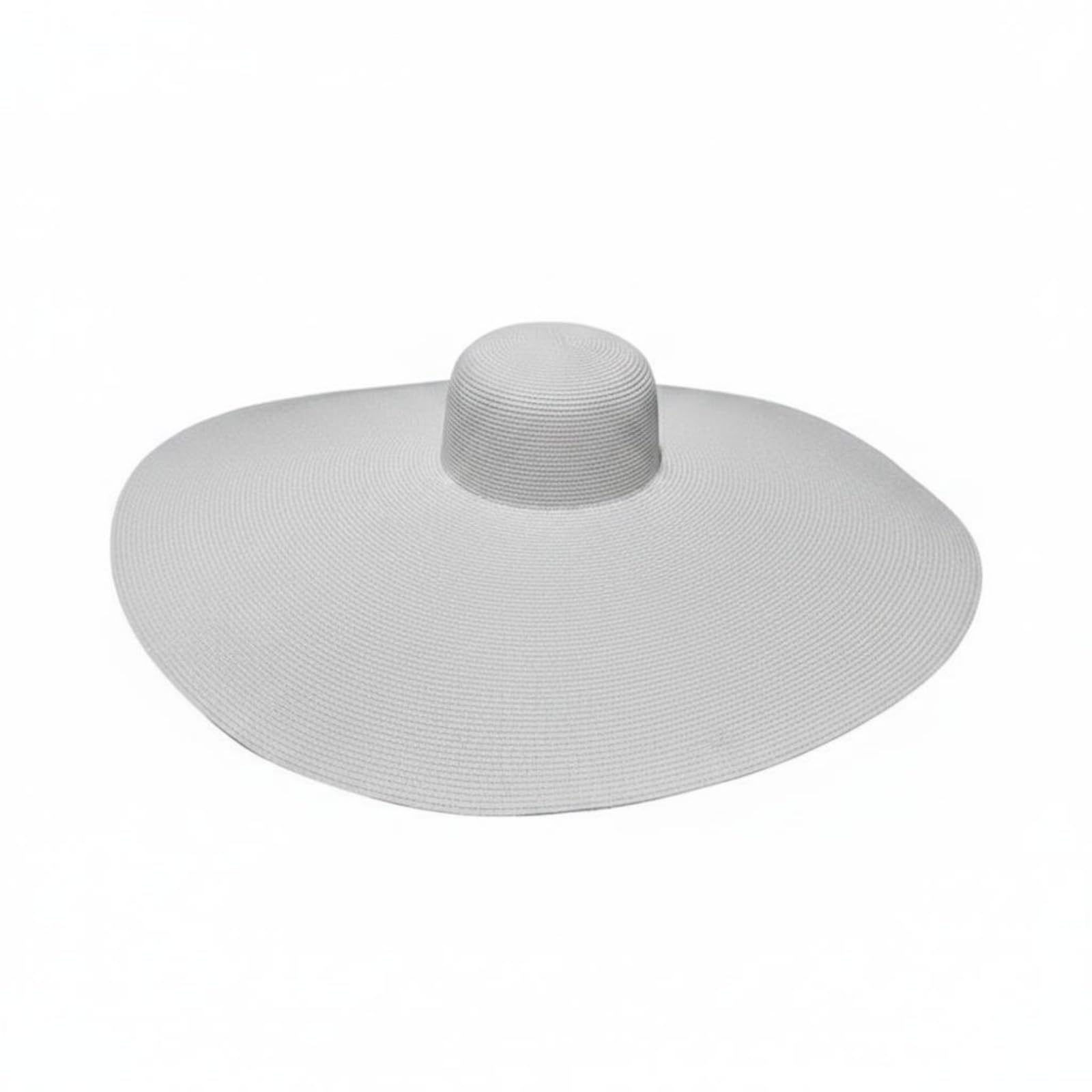 Chapeau de Soleil pour Femme Chapeau de Plage Chapeau Anti‑ Chapeau Pliable Chapeau à Large Bord en Paille Papier Style Décontracté Adapté aux Tenues, White, 20CM