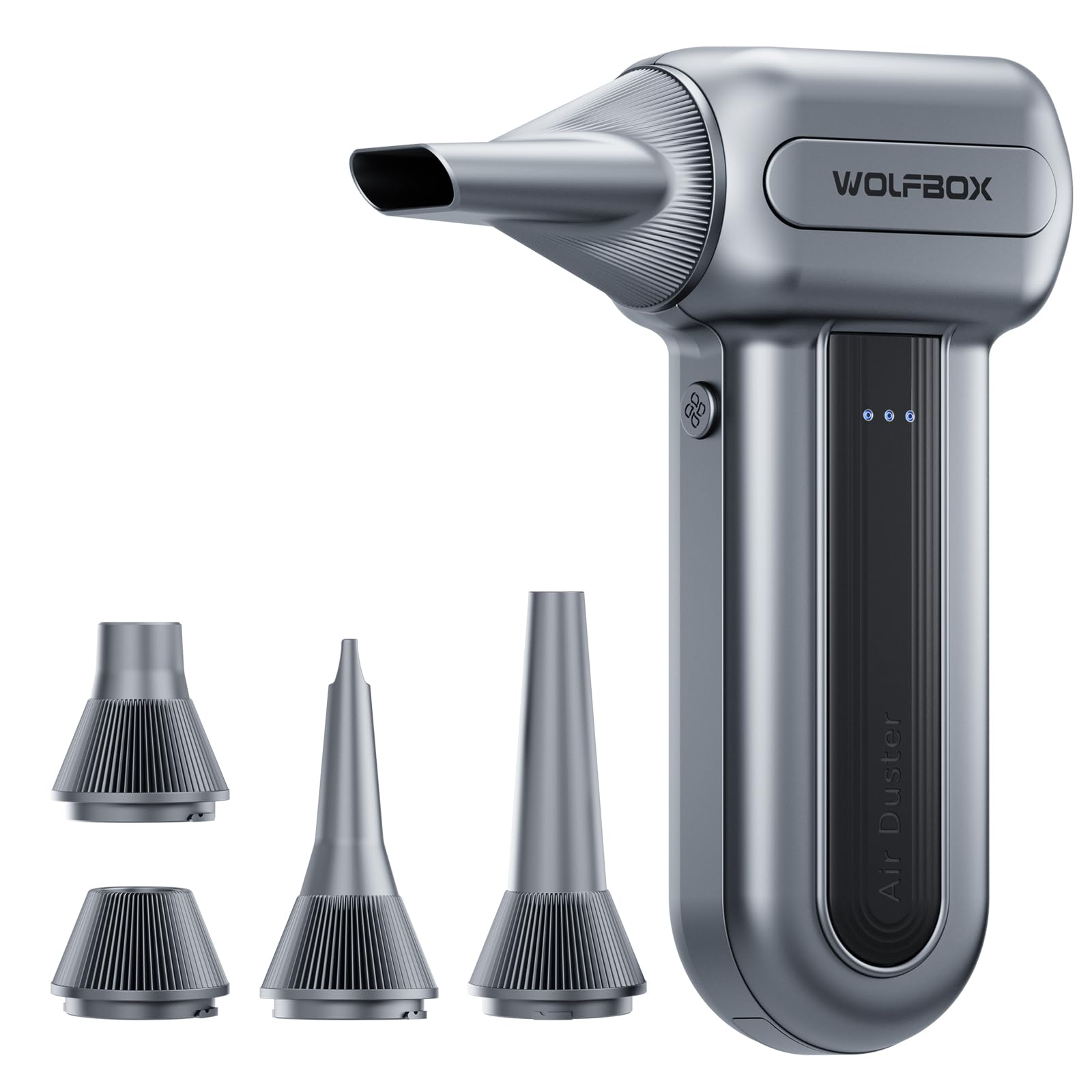 WOLFBOX MF70 Compressed Air Duster - 110000RPM Extended Runtime Edition Up to 5 Hrs, Cordless Electric Air Duster, Super Power Blower, 3-Gear Adjustable, PC, Keyboard, Outdoors & Car Cleaning