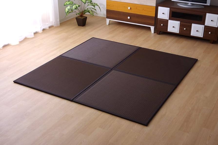 日本製 ブラウン9枚セット PP置き畳 ユニット畳 『スカッシュ