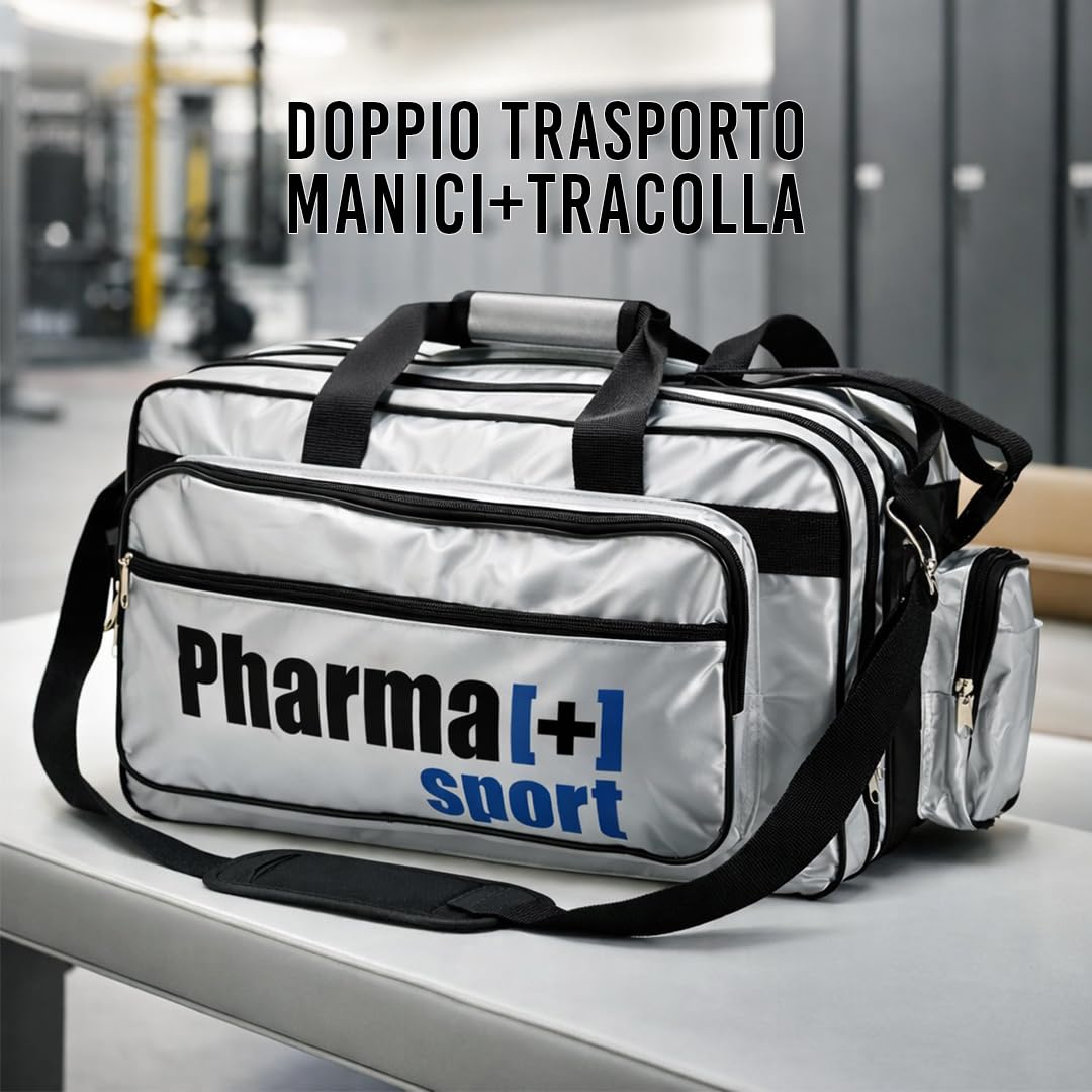 Kit Borsa Professional Sport Completa, ART.9304, Pronto Soccorso Avanzato per Calcio e Altri Sport, Grande Capacità, Nylon Resistente (Vuota)