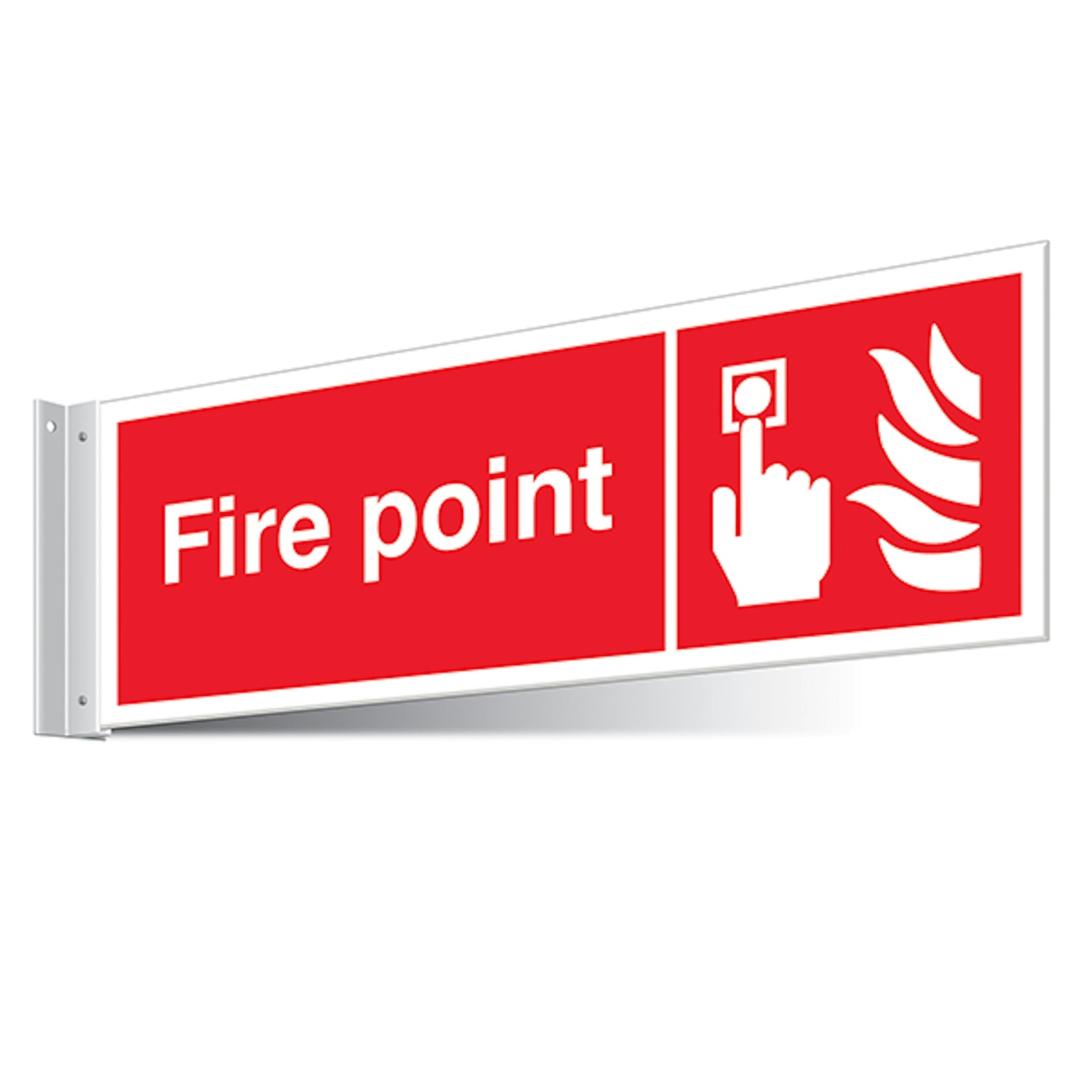 V Safety Fire Point Corridor Sign - Landscape 450 x 150 mm - 3mm Indoor Palboard Safety Sign