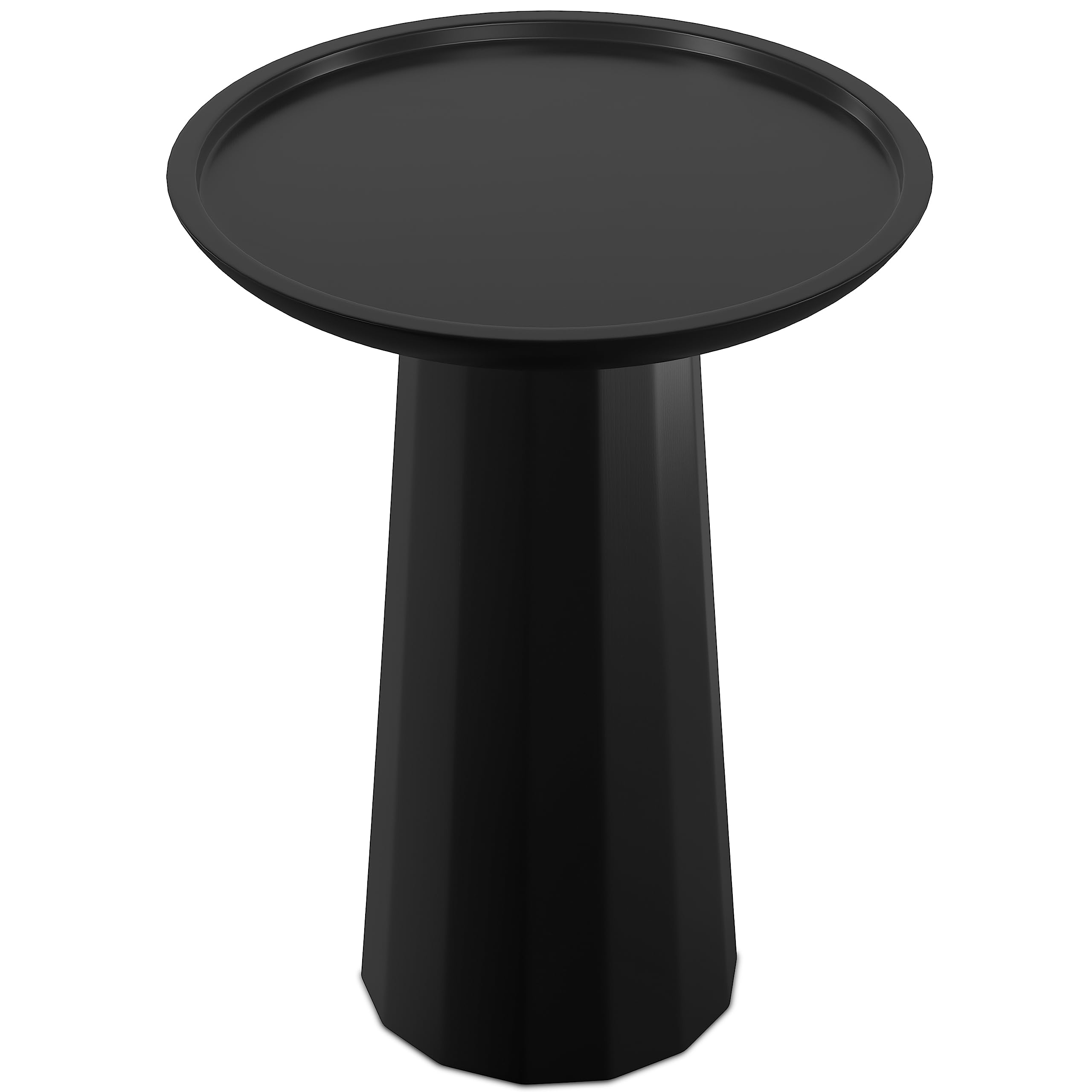 SIMPLIHOME Dayton Solid Mango Wood 13 Inch Wide Round Contemporary Wooden Accent Table in Black, Fully Assembled, for the Living Room and Bedroom