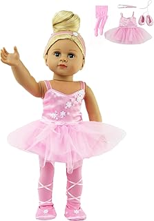 Pink Ballerina 4pc Set for 18-Inch Dolls | Premium Quality & Trendy Design | Dolls Clothes