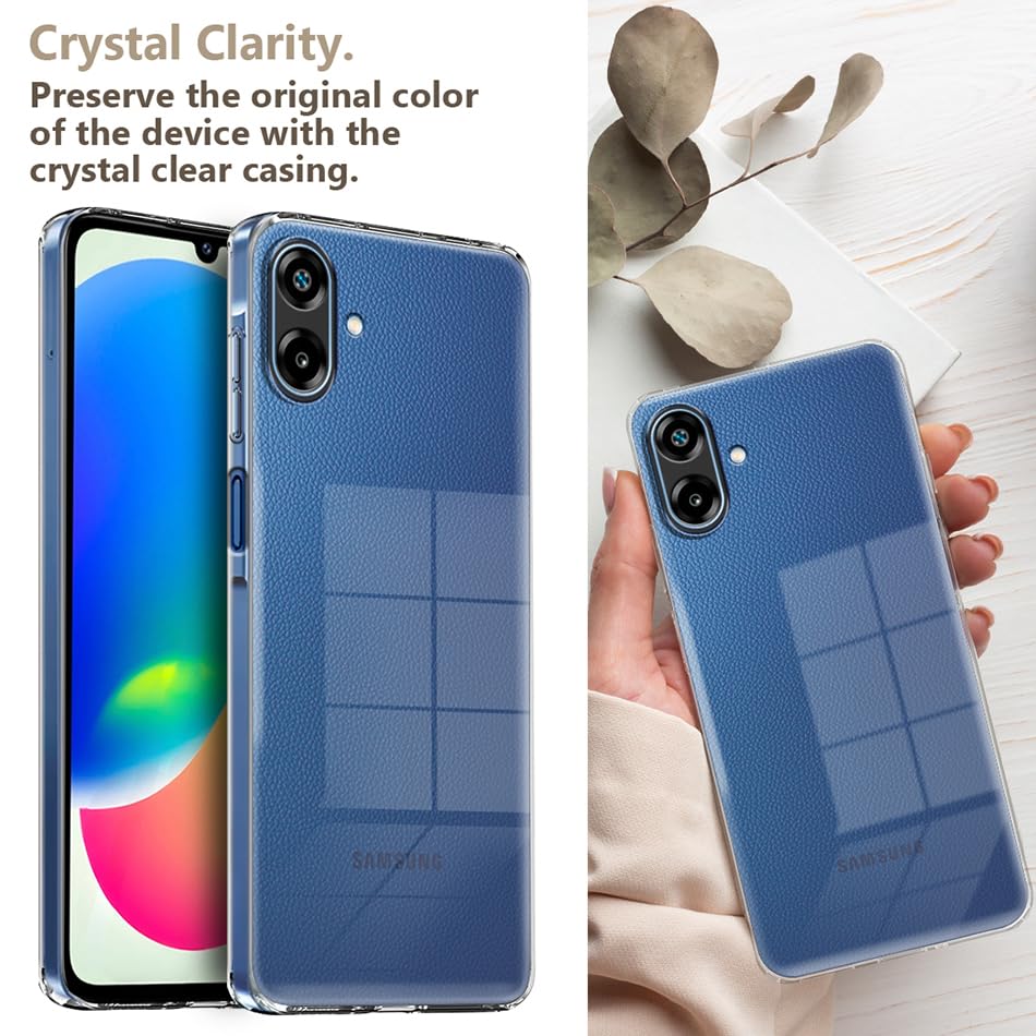 Image of Fashionury Crystal Clear Case for Samsung Galaxy F70e 5G | Yellowing Resistance | Transparent TPU Silicone | Raised Camera Lips | Slim Transparent Cover