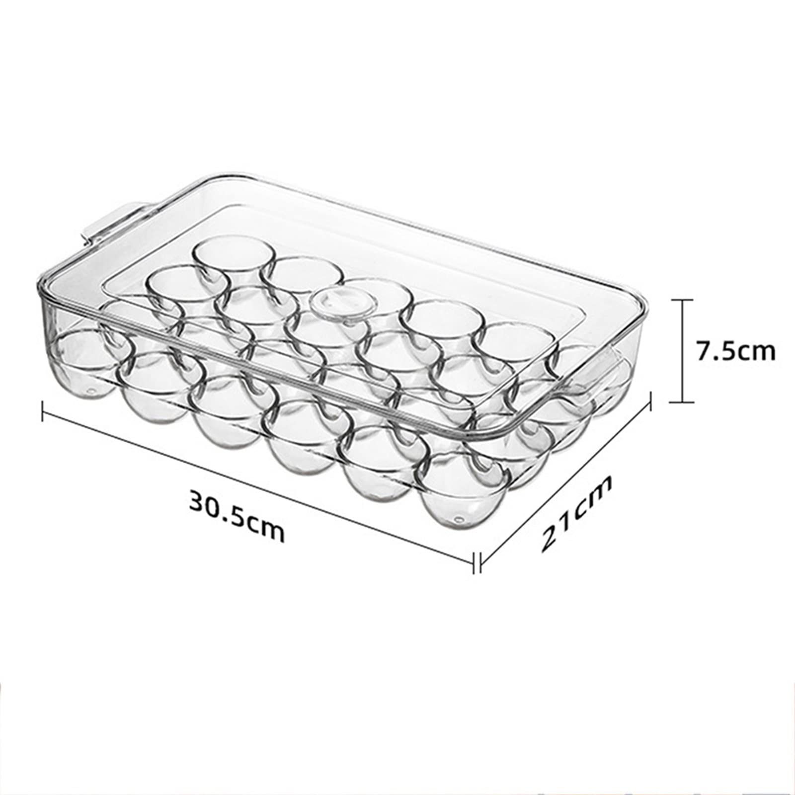 Cubo de Huevos para refrigerador Soportes de Huevos Cubiertos Transparentes para refrigerador 24 Soporte de Huevos Bandeja Caja de Almacenamiento Dispensador Apilable