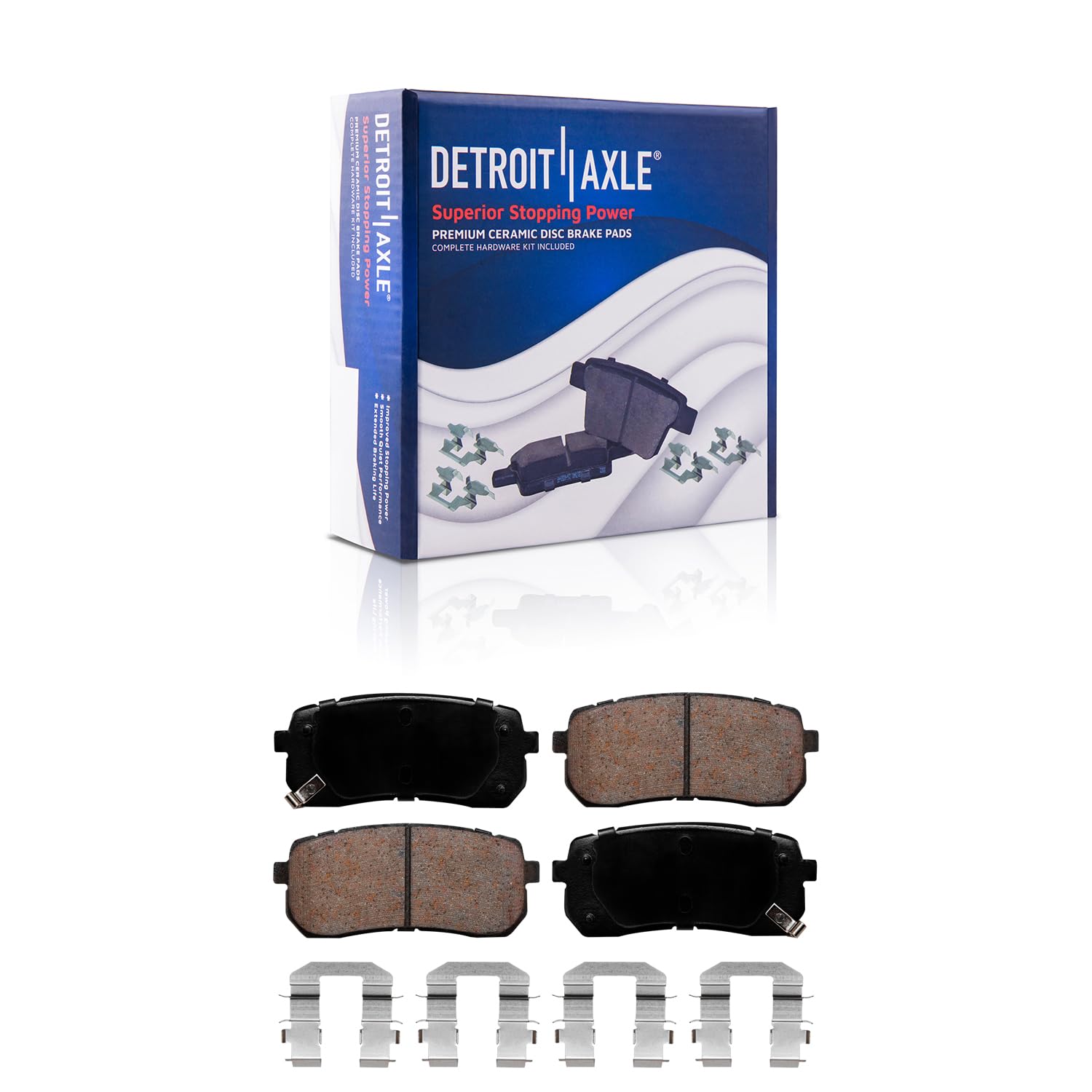 Detroit Axle - Rear Ceramic Brake Pads Set for Hyundai Veracruz Kia Sedona