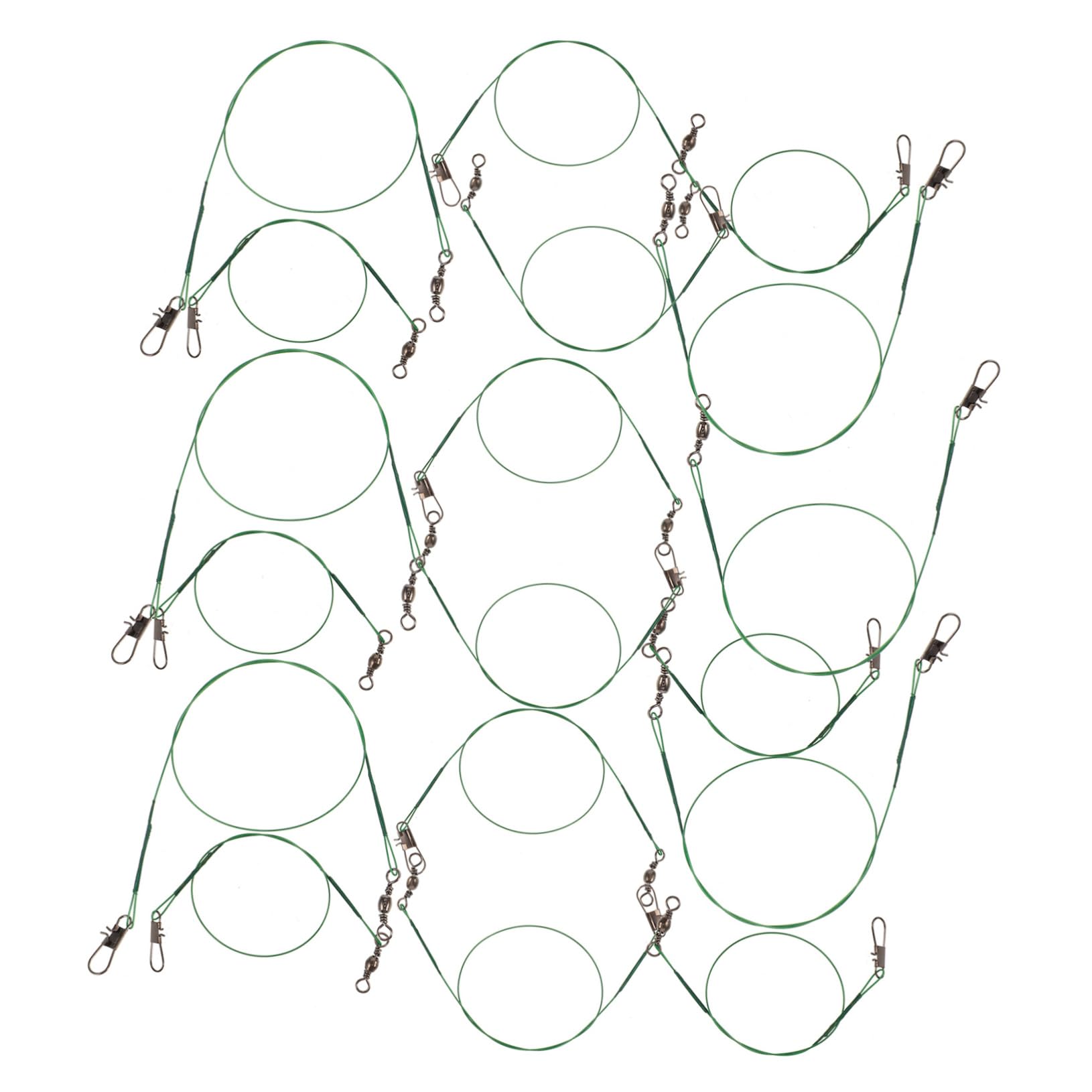 ifundom 40pcs Steel Wire Fishing Leader Kit Double Connectors Versatile Fishing Tackle Durable Outdoor Gear for Anglers