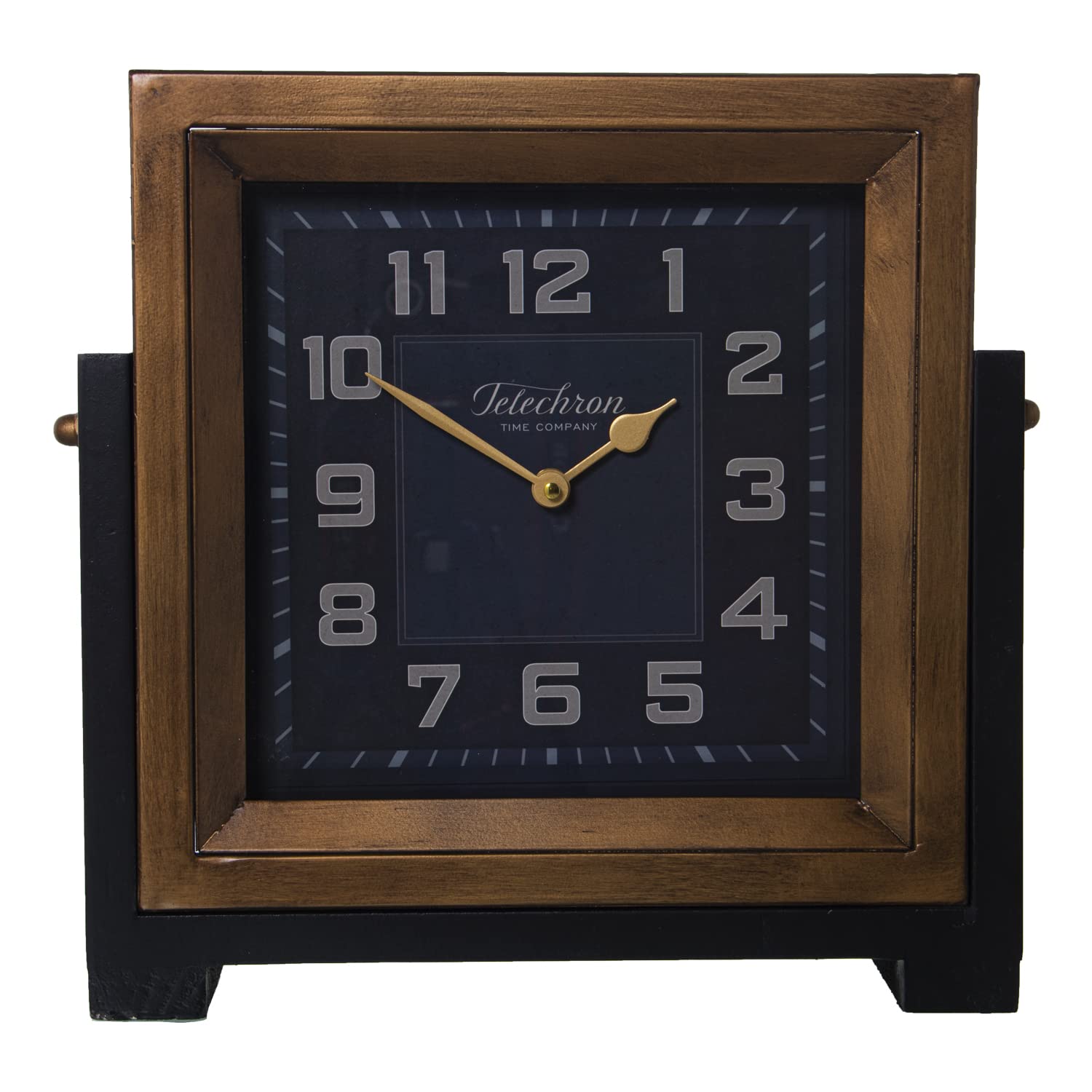 RELOJ SOBREMESA METAL MARRÓN/NEGRO, PILA: 1XAA NO INCLUIDA 34X10X34CM, ESFERA: 22X22CM