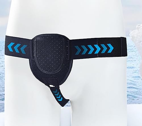 Miniatura 3 de YIKANGHENG Cinturón de hernia para hombre, correa de cintura ajustable de tamaño mediano con almohadillas de compresión extraíbles para soporte de