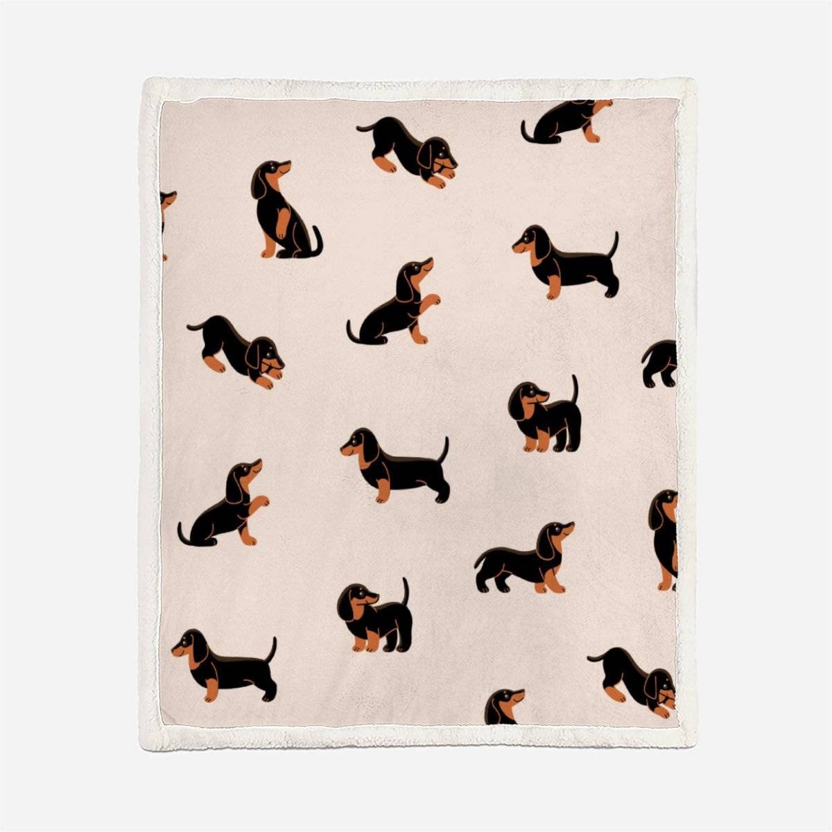 3D Dackel Decke 130x150cm Warmer Winter Weich Cartoon Tier Hund Kuscheldecke Microfaser Sherpa Wohndecke TV Decke Flauschige Couchdecke für Kind Weihnachten Geschenk Blanket