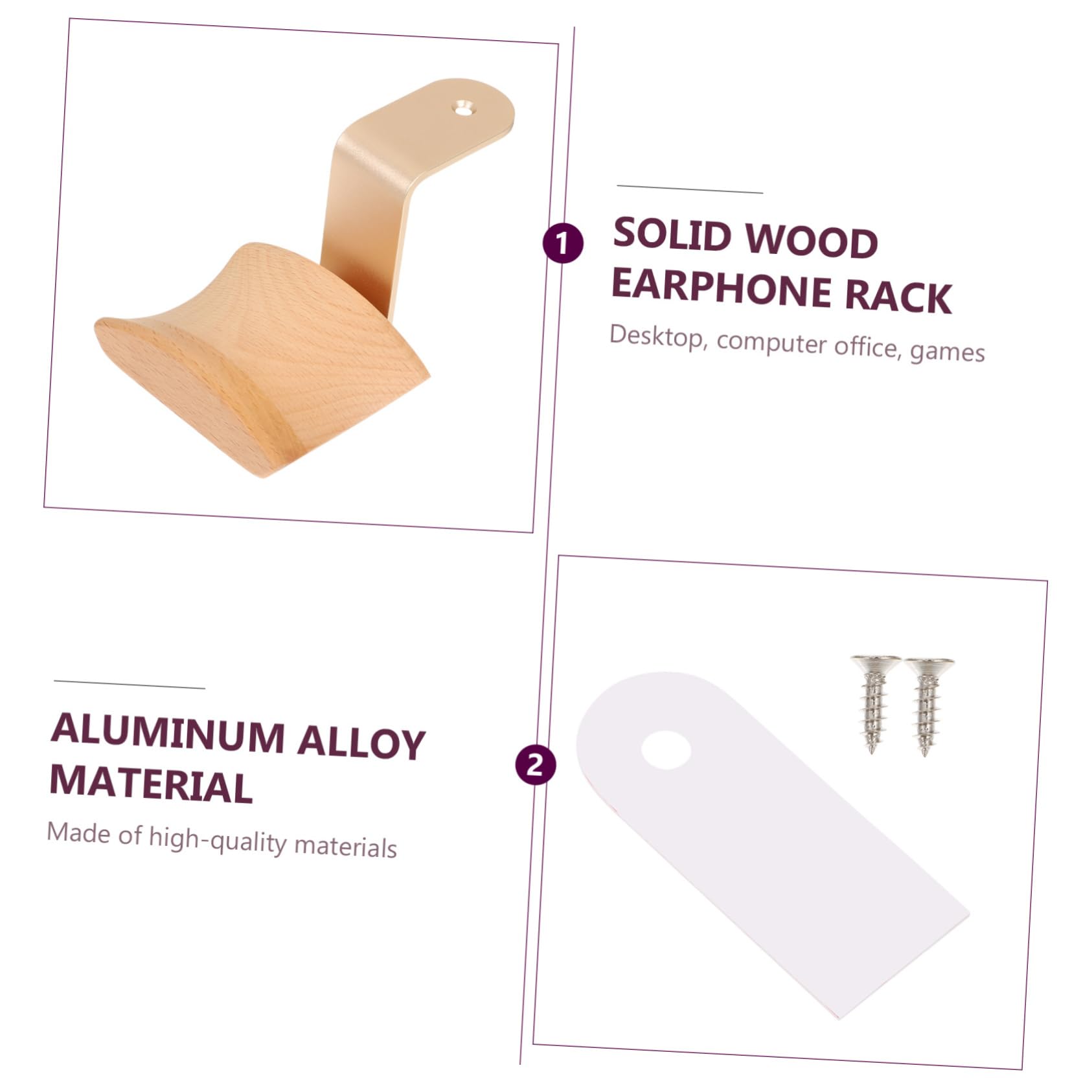 IMIKEYA 4piezas Soporte Para Auriculares De Natural Diseño Moderno Soporte Colgante Para Auriculares Organizador De Escritorio Para Hogar y Oficina