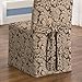 SureFit Home Décor Scroll Long Dining Room Chair One Piece Slipcover, Relaxed Fit, Cotton/Polyester, Machine Washable, Dinning - Brown