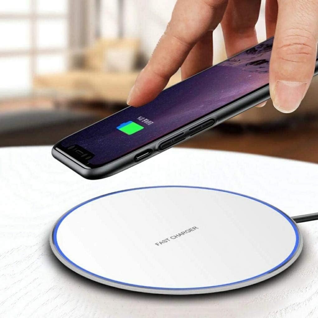 15W Wireless Charger Fast Charging Pad Slim for Galaxy Note 20, Ultra - Quick Charge White Compatible with Samsung Galaxy Note 20, Note 20 Ultra
