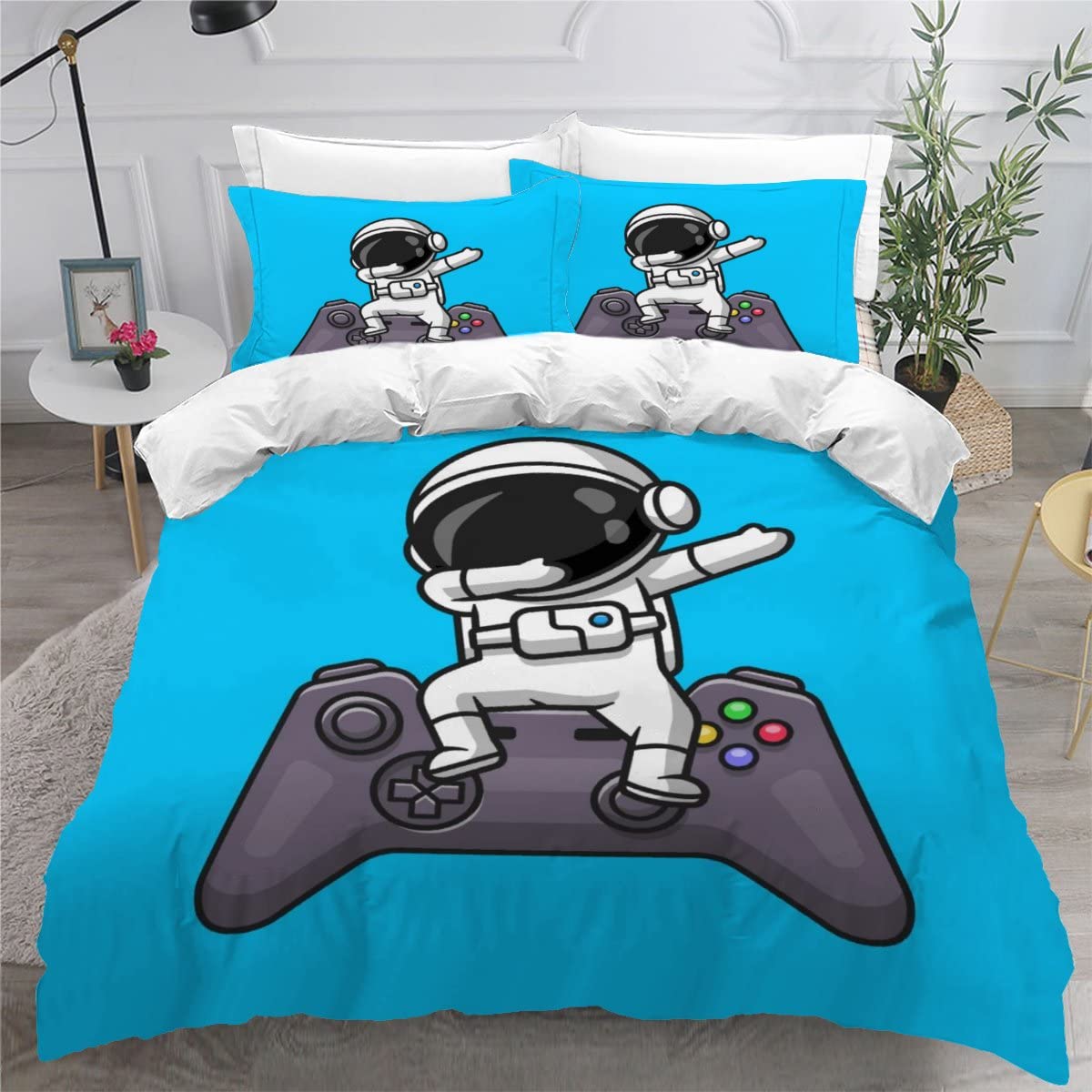 Parure de lit enfant motif manette de jeu, cadeau idéal pour ado