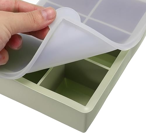Miniatura 3 de MECCANIXITY Molde para cubitos de hielo, bandeja de silicona para cubitos de hielo de 6 x 2 pulgadas con tapa para cóctel, jugo, bebida casera