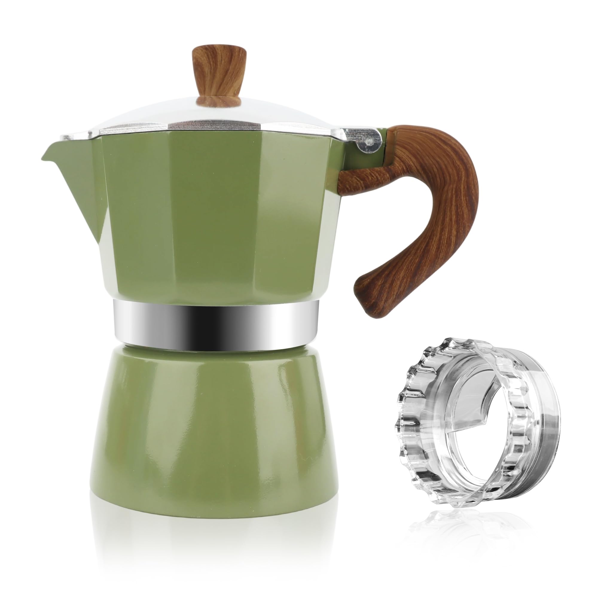 ShanSon Moka Pot Stovetop Espresso Maker 3 Cup 5 oz Italian Coffee Maker Manual Cuban Coffee Percolator Machine