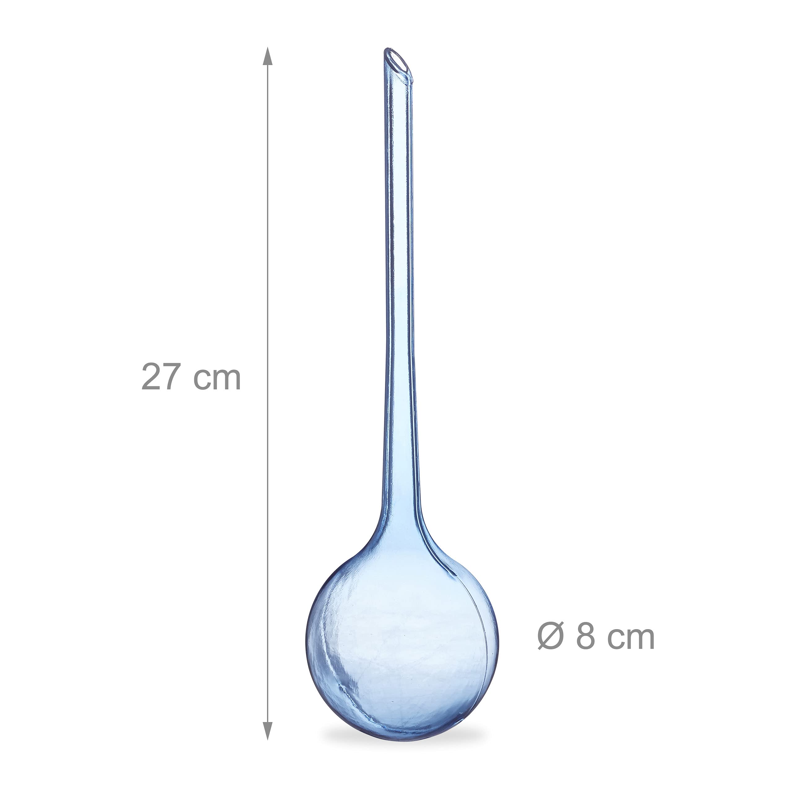 Relaxdays Globes d’arrosage en Plastique, Lot de 12, Distributeur Eau Plantes, 2 semaines, Pot Fleurs, Boules arrosage, Bleu