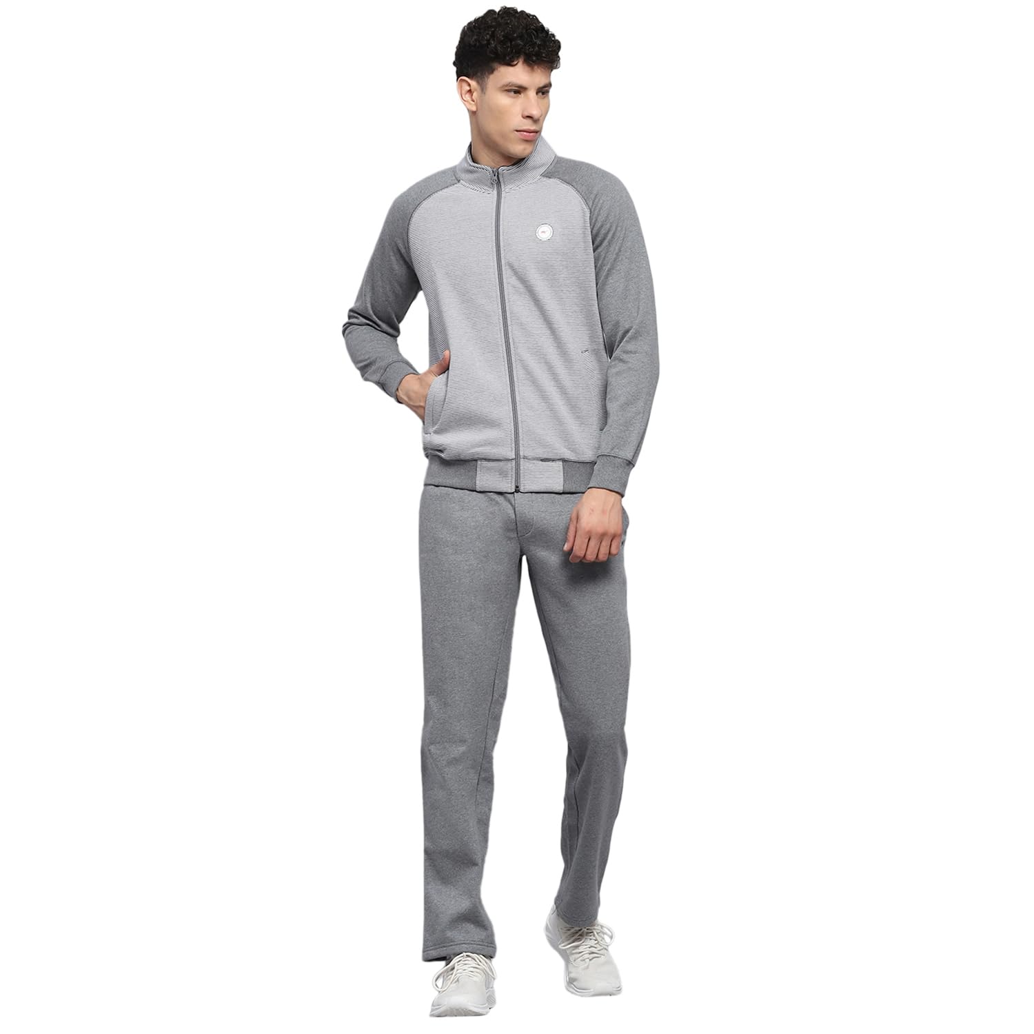Mens Solid Mock Neck Full Sleeve Tracksuit (224261493)-image-42