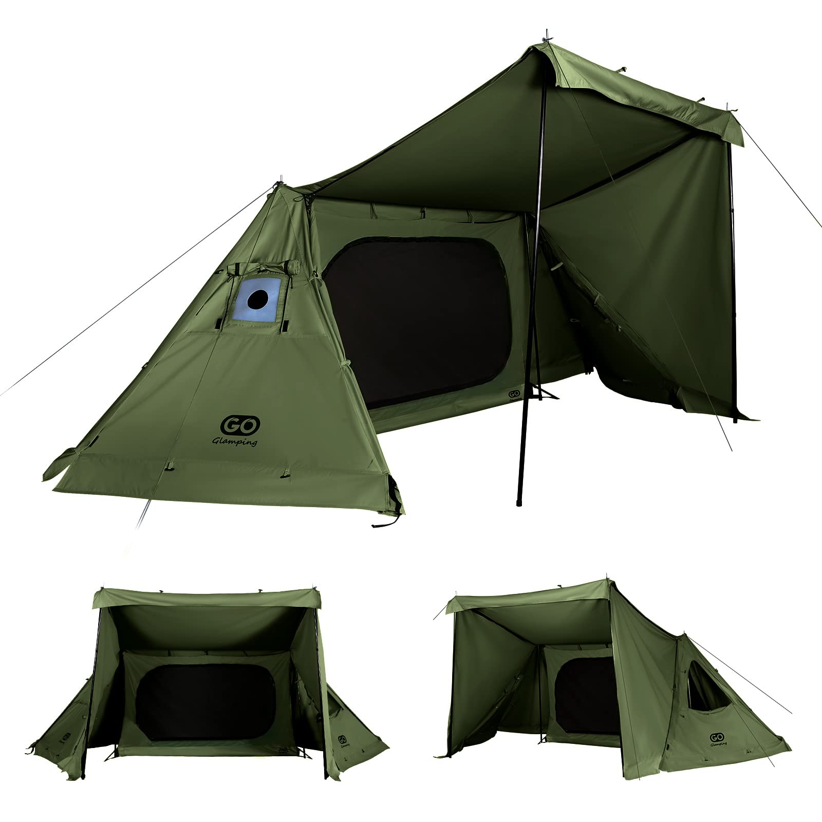 Amazon.co.jp: GOGlamping G・G・PUP パップテント 軍幕 1人用 【煙突 