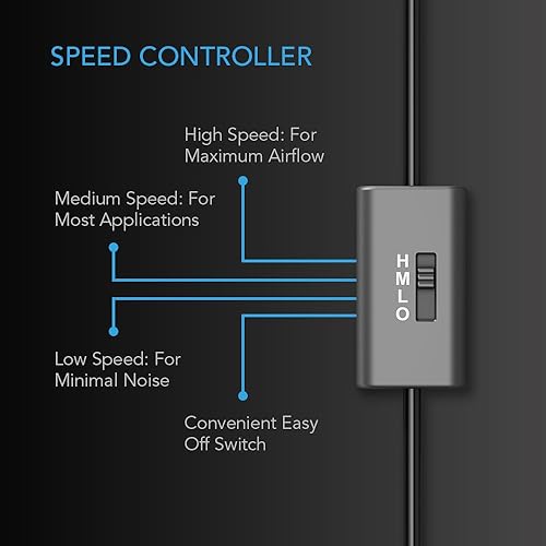 Miniatura 3 de AC Infinity MULTIFAN S5, silencioso ventilador USB dual de 3.150 in, certificado UL para receptor DVR PlayStation Xbox gabinete de computadora