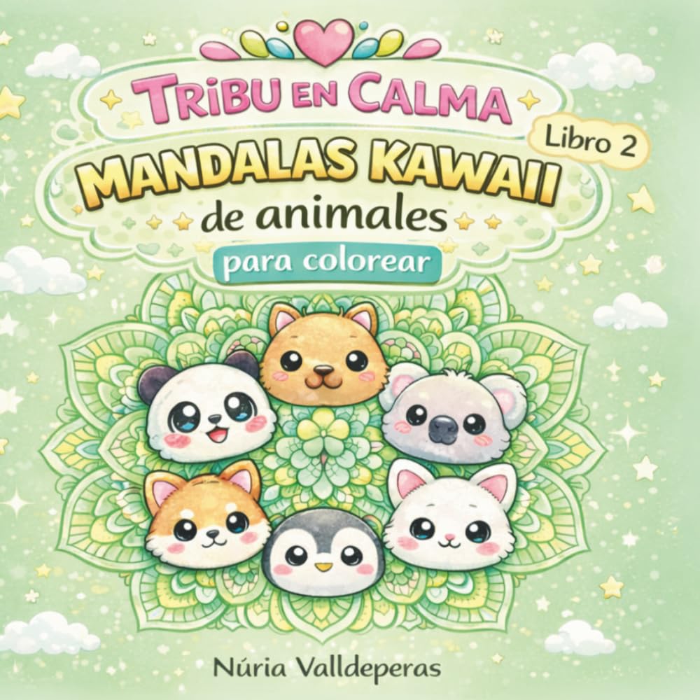 Tribu en Calma: Mandalas de animales kawaii