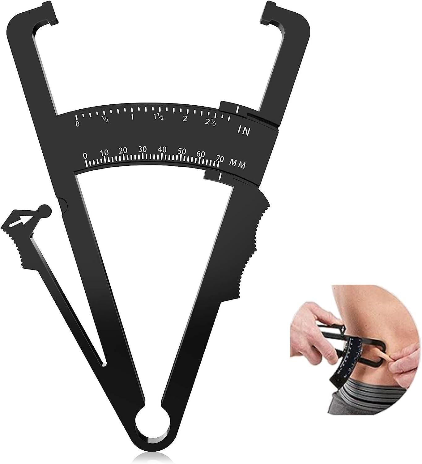 Professional Body Fat Caliper with Measuring Chart Body Fat Measuring Tool for Accurate Fat Tracking for Men and Women-image-32