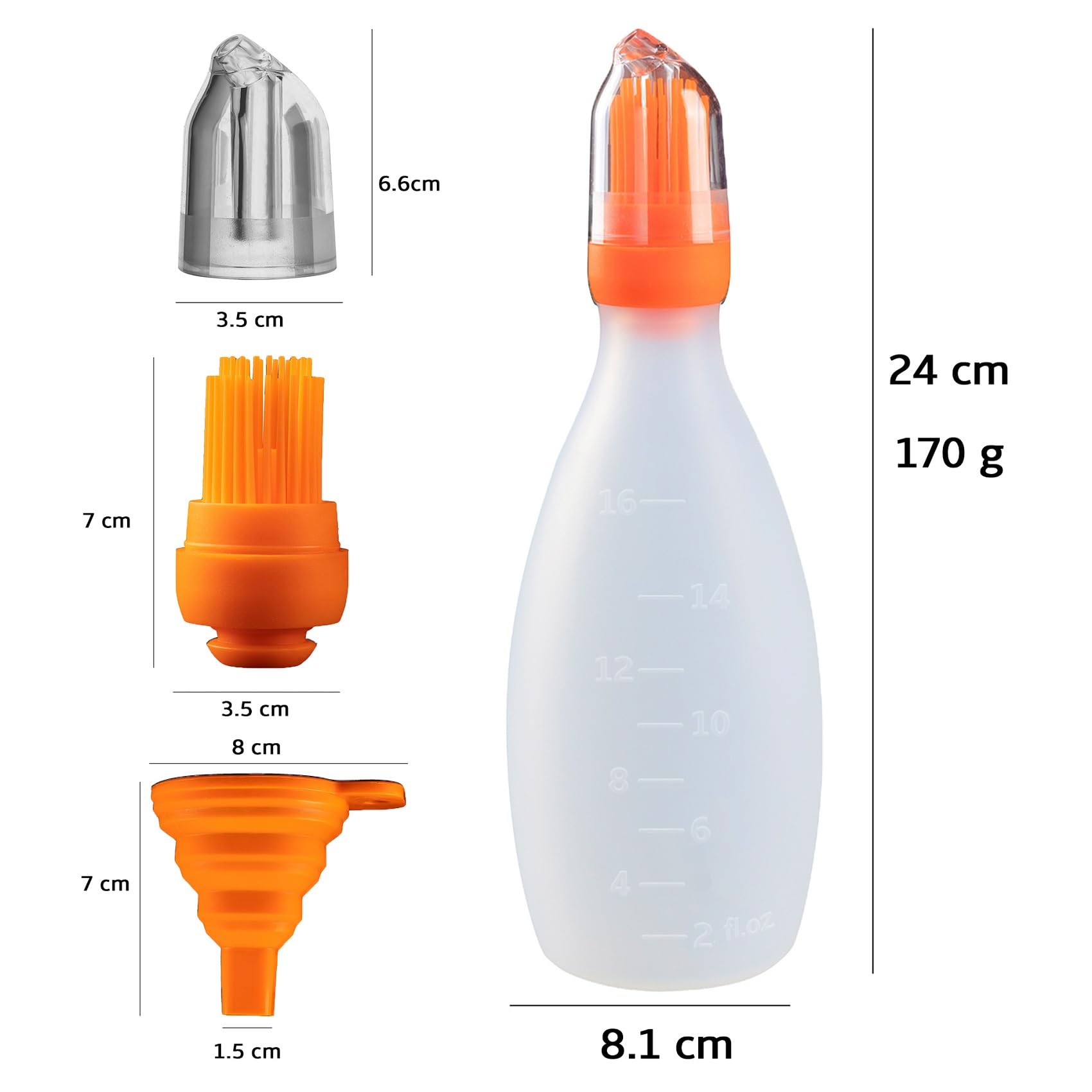 Pinceau en silicone avec distributeur [solution 2 en 1] | Pinceau à barbecue/pinceau à pâtisserie pour un revêtement rapide & sans effort | Pinceau BBQ 100% sans BPA & résistant à la chaleur
